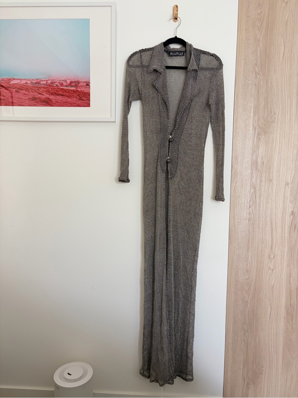 Forplay Long Knit Maxi Cover Up in Silver